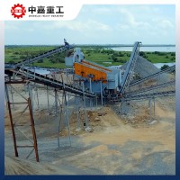 鹅卵石制砂生产线|河北某地机制砂生产流程介绍|砂石生产线配置——中嘉重工